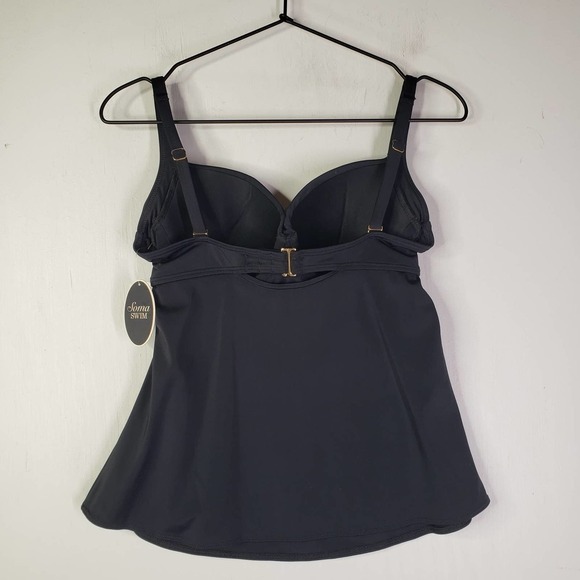 NEW Soma Swim‎ Criss Cross Tankini Top 34B Black NWT - Picture 9 of 11